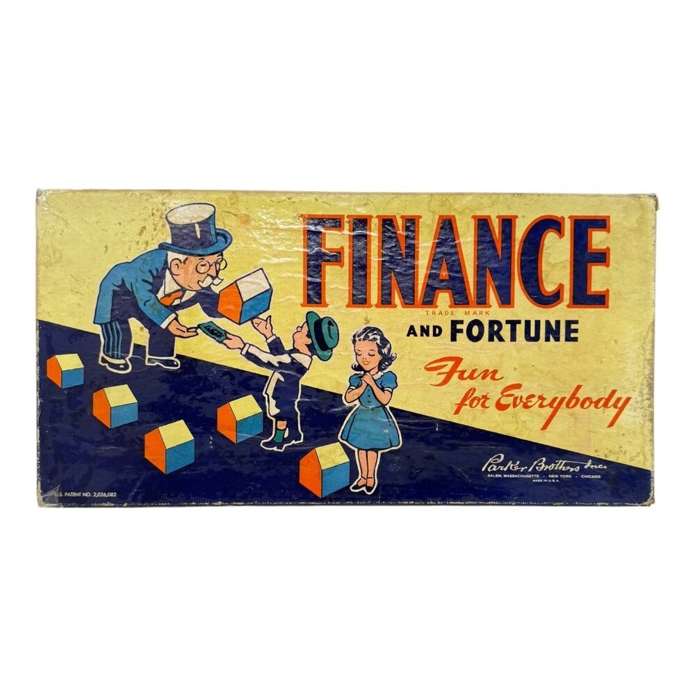Finance Board Game Parker Brothers 1930s Replacement Pieces Cards Money **READ**
